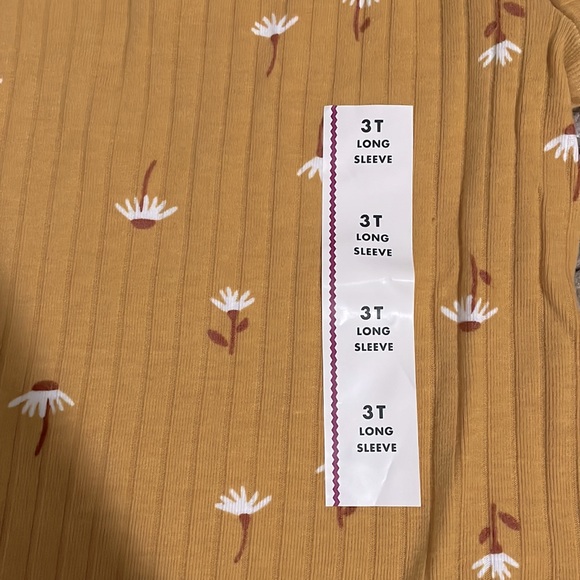 Cat & Jack Mustard Floral Long Sleeve Shirt - Picture 3 of 5